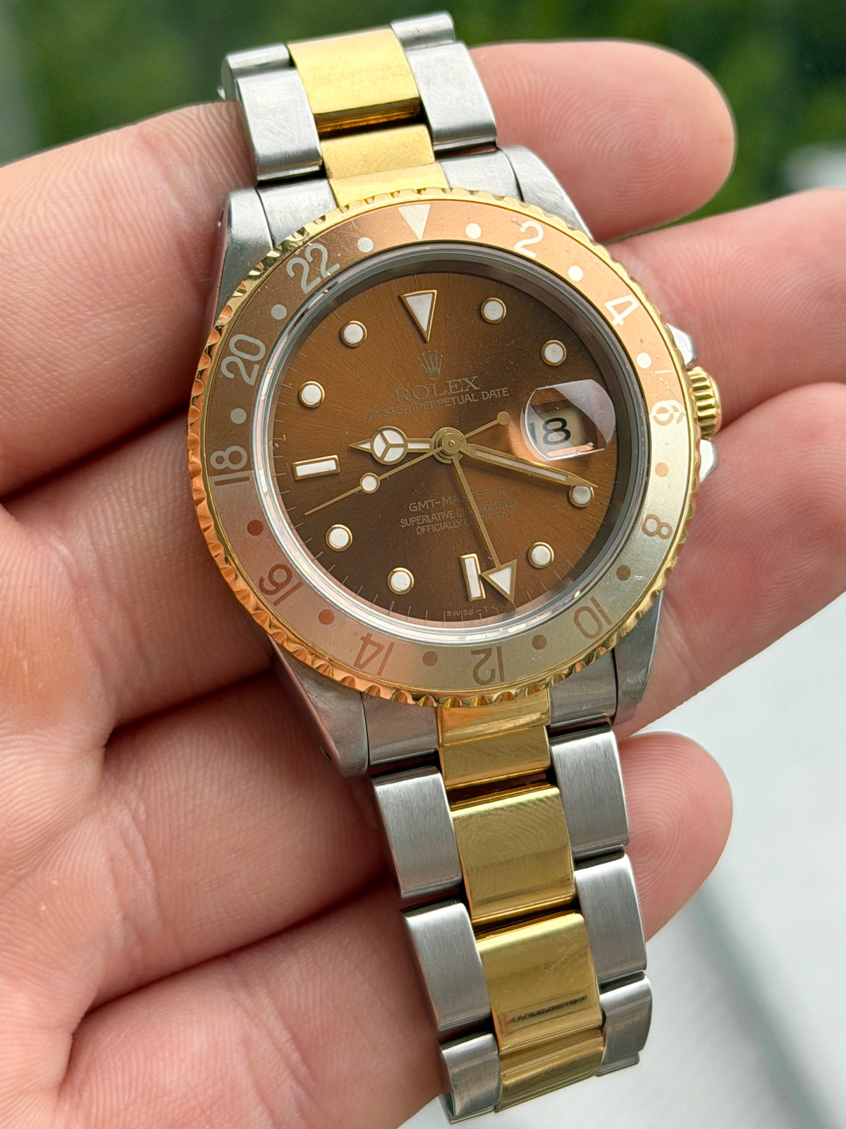 Rolex GMT Master ⅠⅠ Root Beer 16713 Full Set 1998