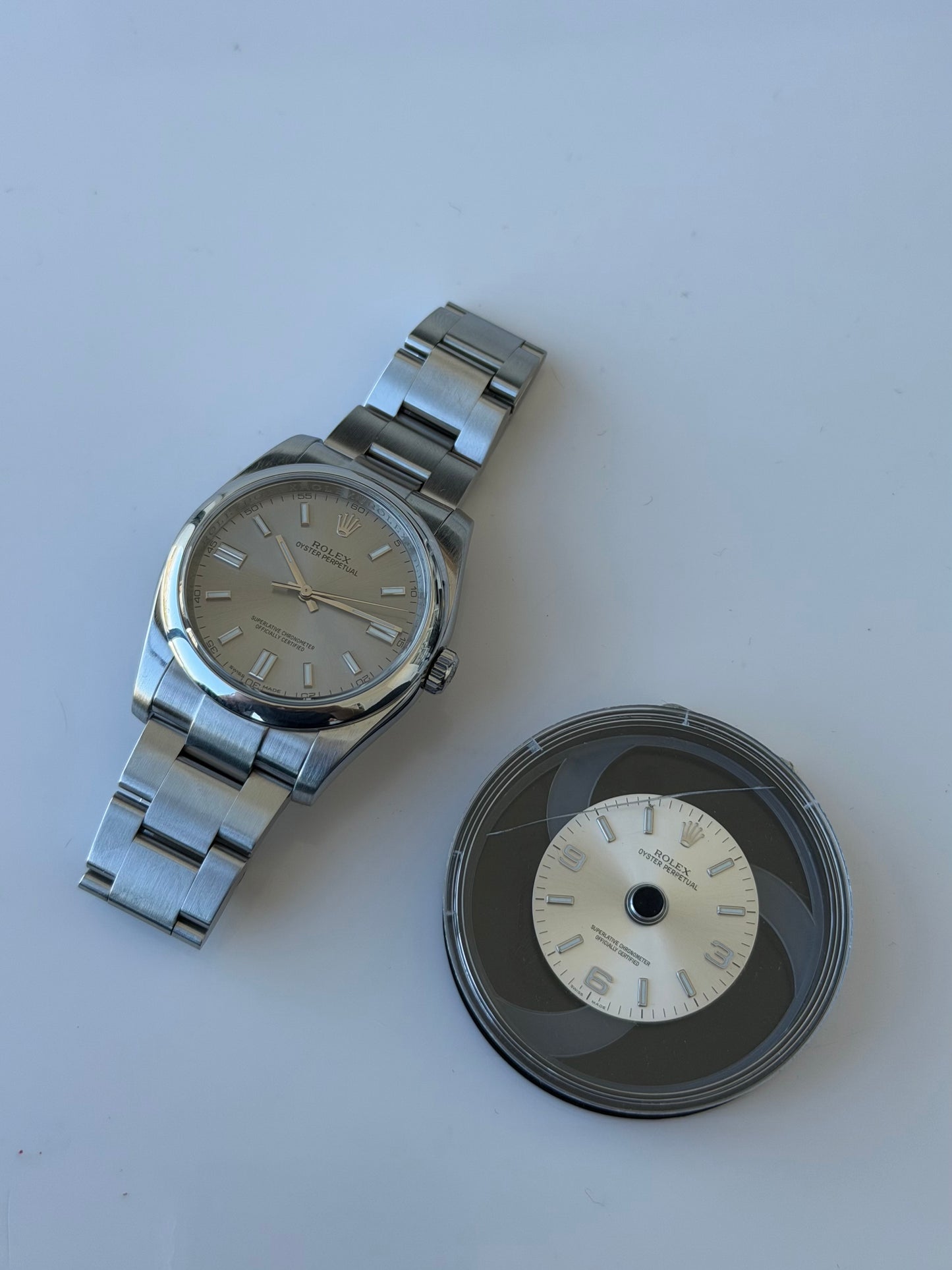 Rolex Oyster Perpetual 36mm Rhodium Dial 116000