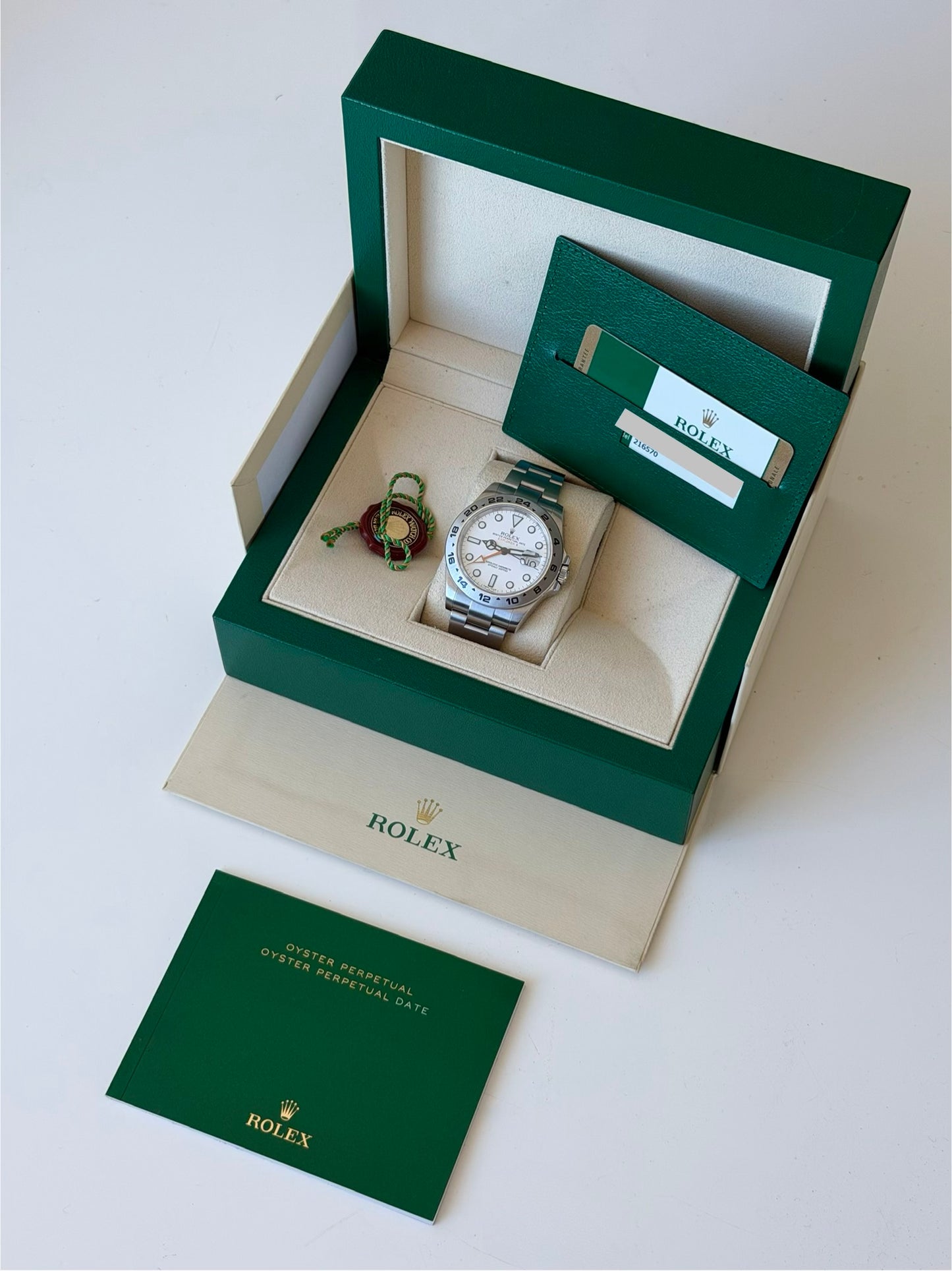 Rolex Explorer II White 42mm 216570 Full Set 2017