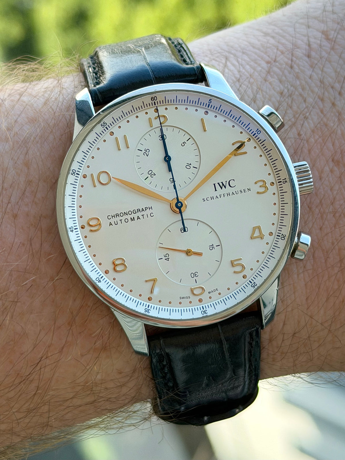 IWC Portuguese Chrono Silver Dial with Papers IW371445