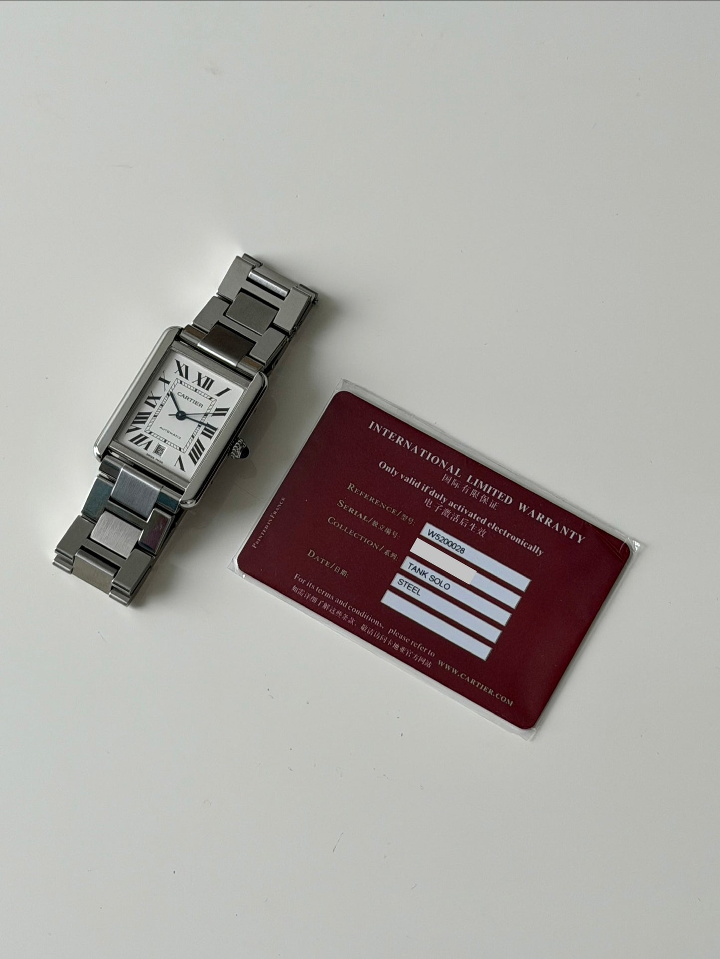 Cartier Tank Solo XL on Bracelet with Papers W5200028