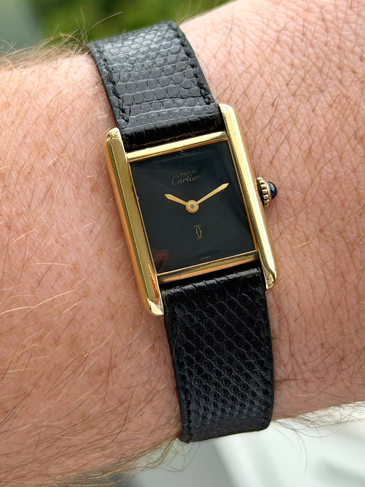 Cartier Tank Black Dial Manual Wind