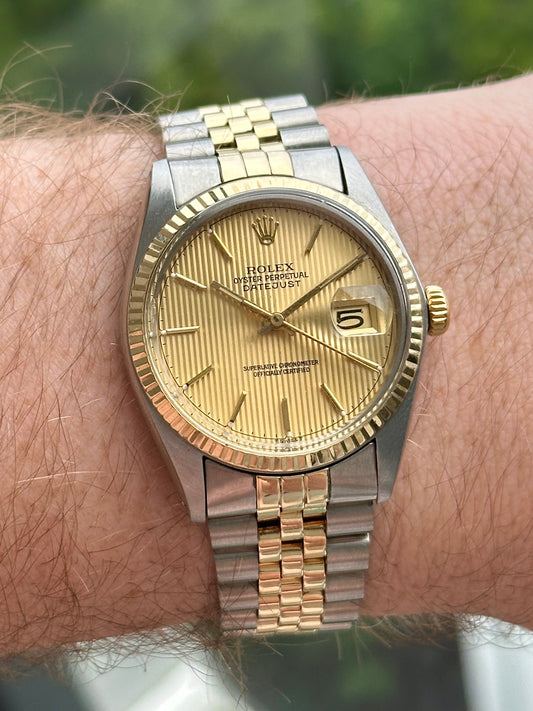 Rolex Datejust Quickset Tapestry Dial 16013 1987