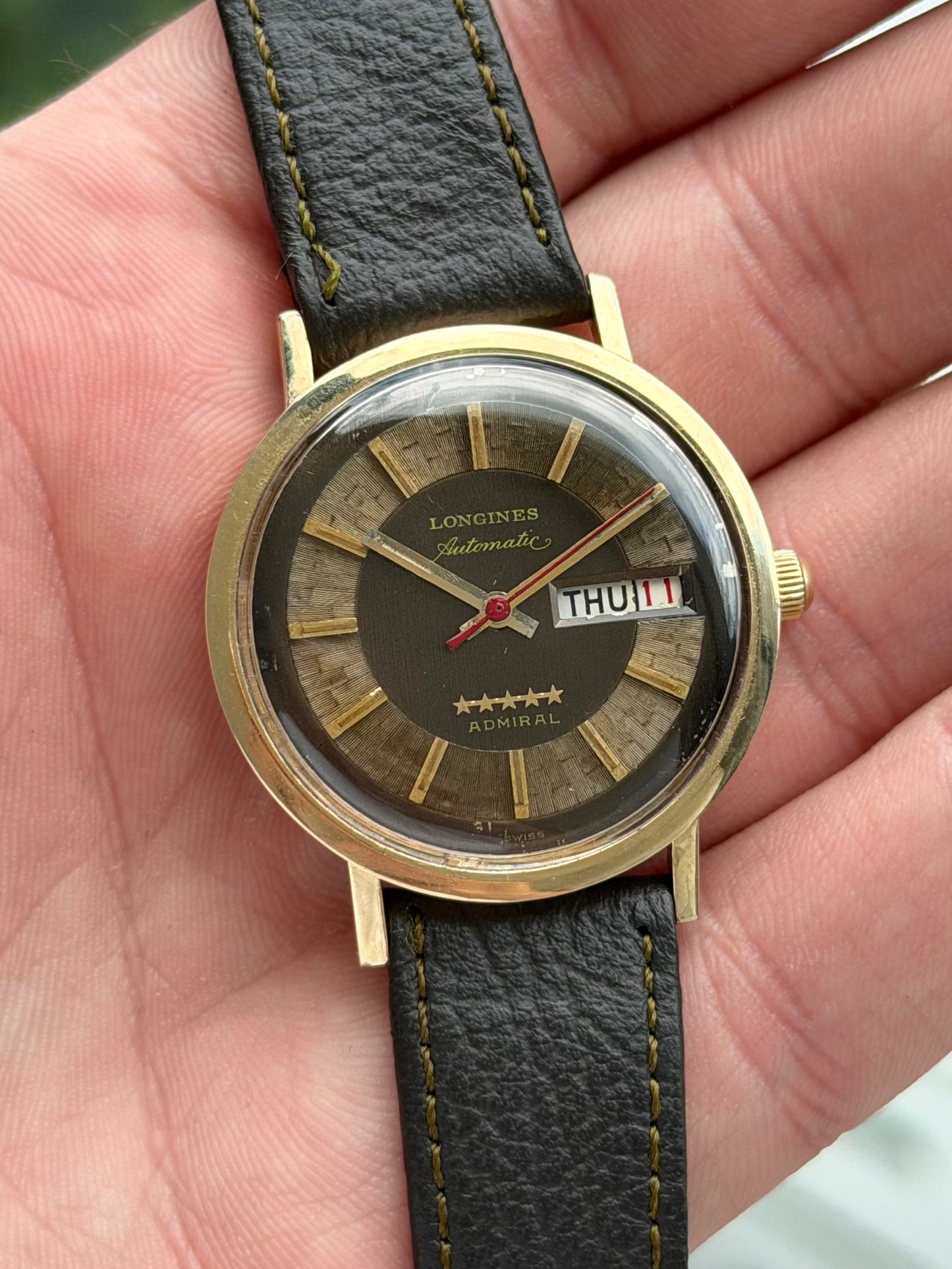 Longines Admiral 5 Star Red Seconds Hand With Box