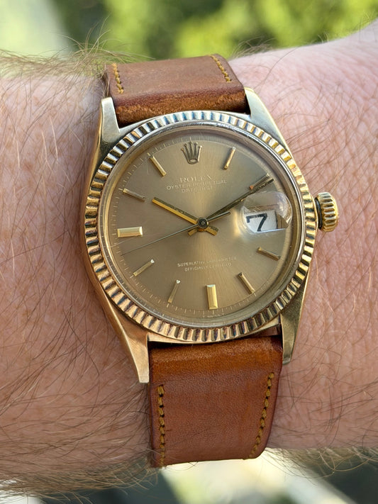 Rolex Datejust 1601 Ghost Havana Doorstop Dial 1964 14k
