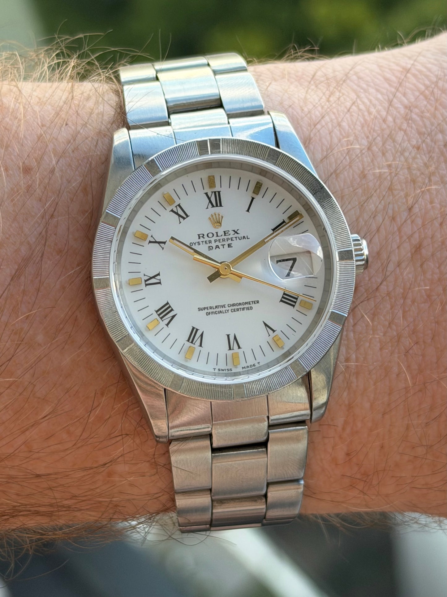 Rolex Oyster Perpetual Date White Dial 15210 1994