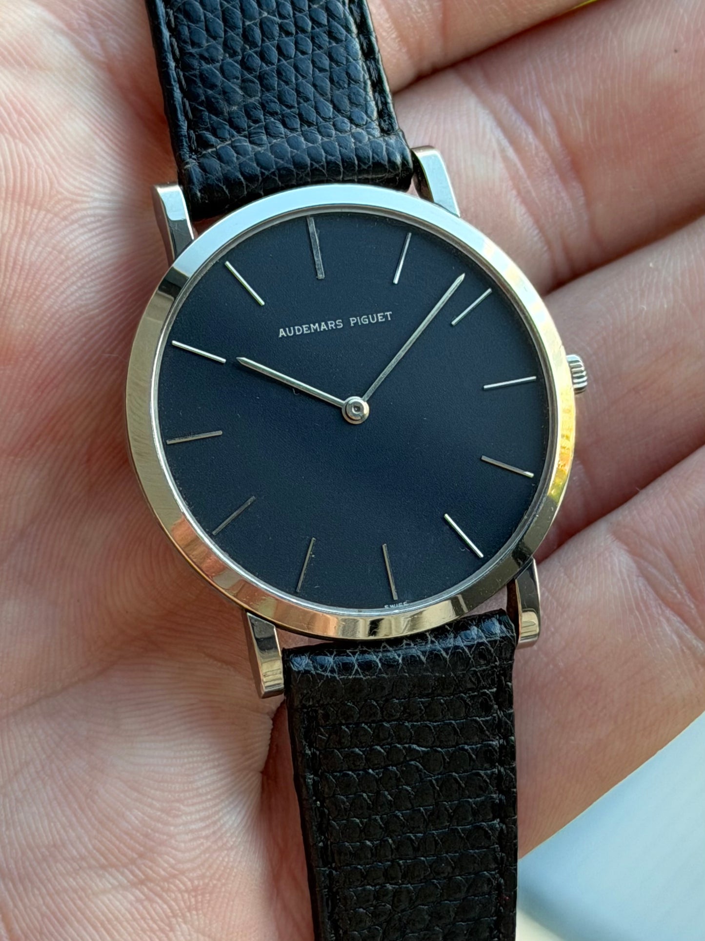 Audemars Piguet Ultra Thin 18k White Gold Black Dial Jumbo