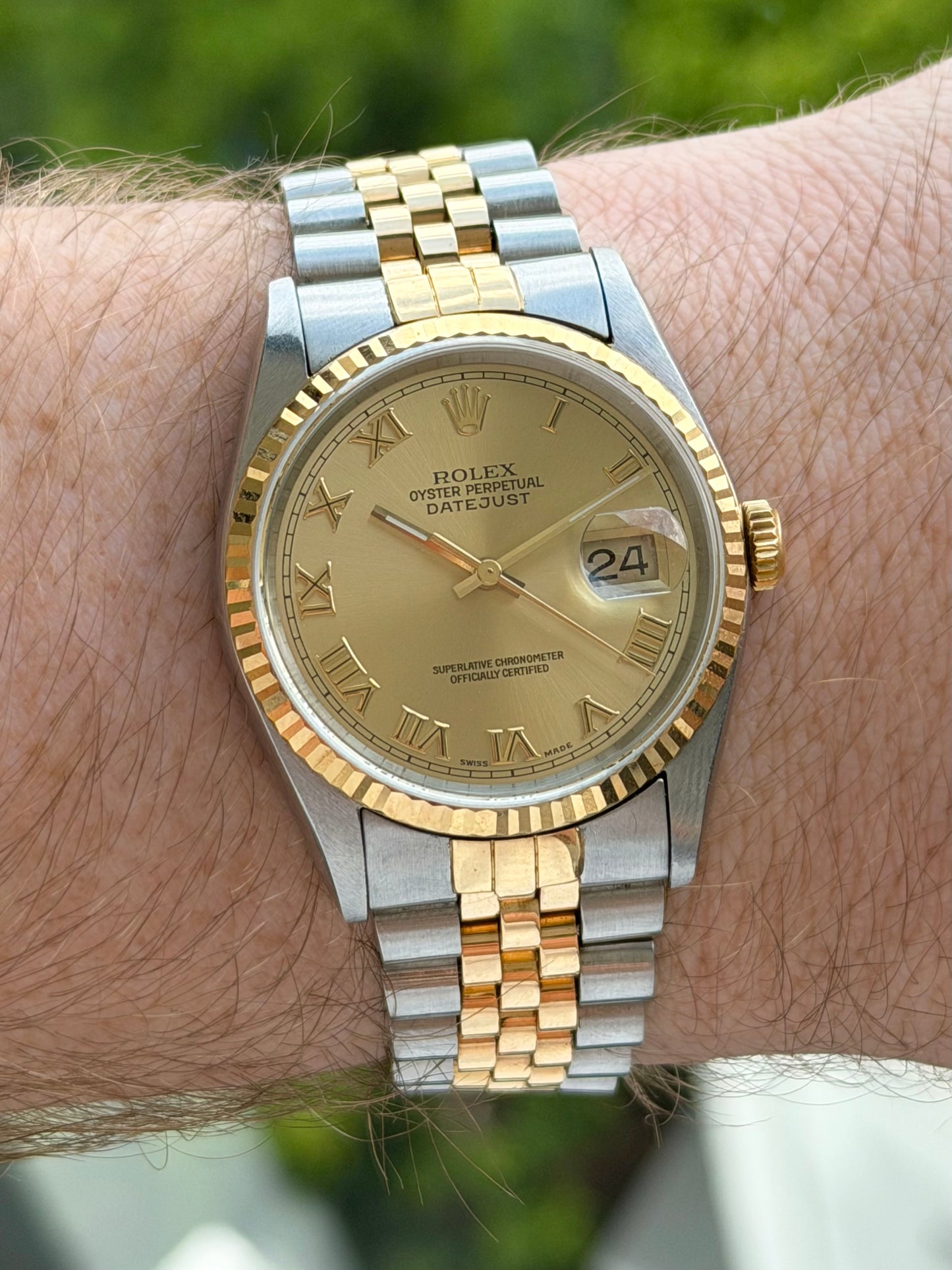 Rolex Datejust Champagne Roman Numeral Dial 1996