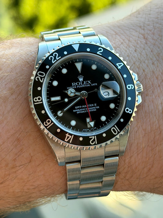 Rolex GMT Master II Black Bezel 16710 2001 with Box