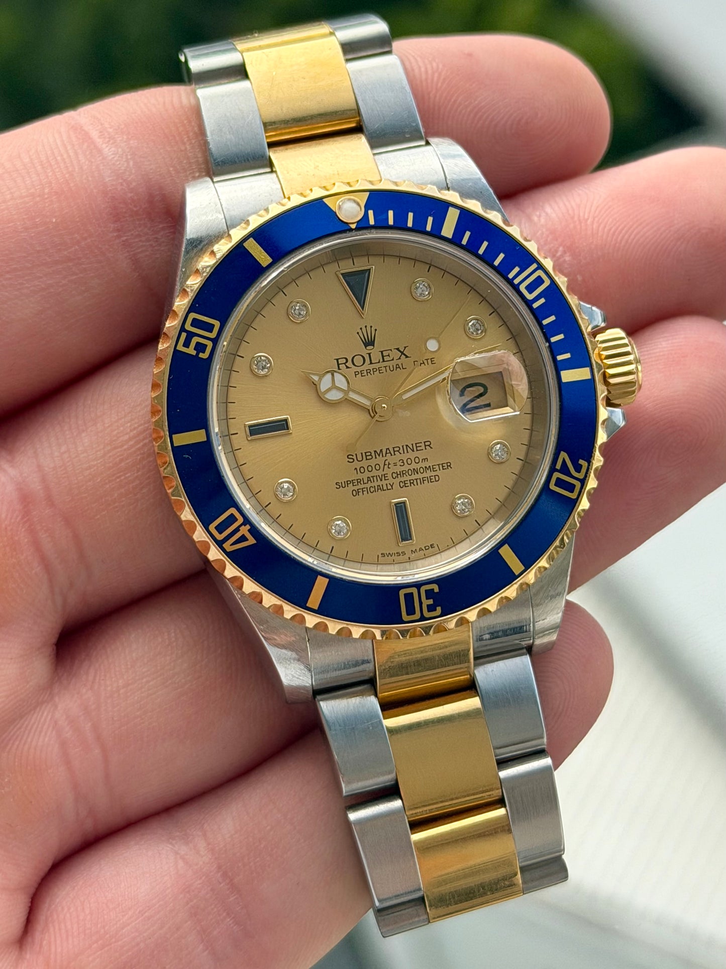 Rolex Submariner Champagne Serti Dial 2006 Full Set