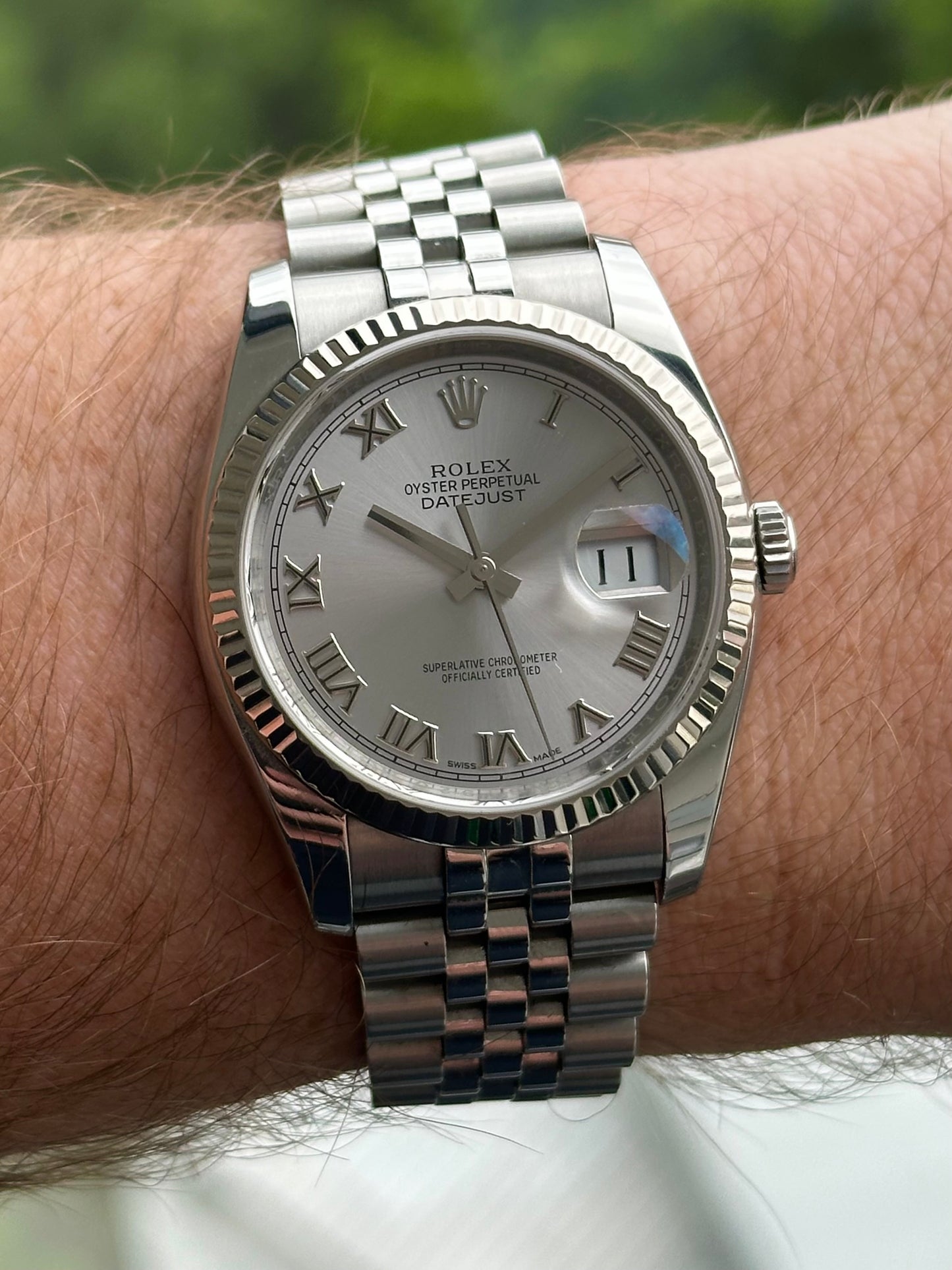 Rolex Datejust 36 Silver Roman Numeral Dial 116234