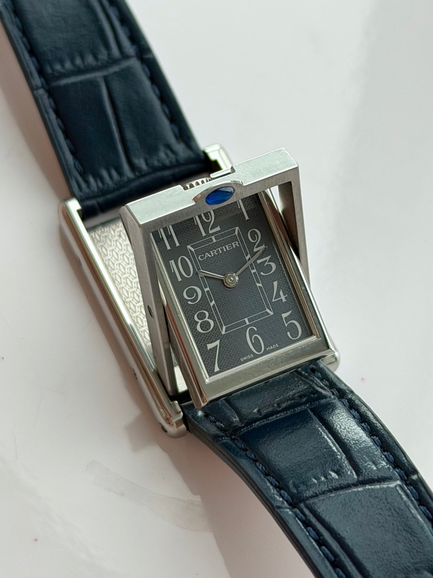 Cartier Basculante Tank Grey Dial 2405