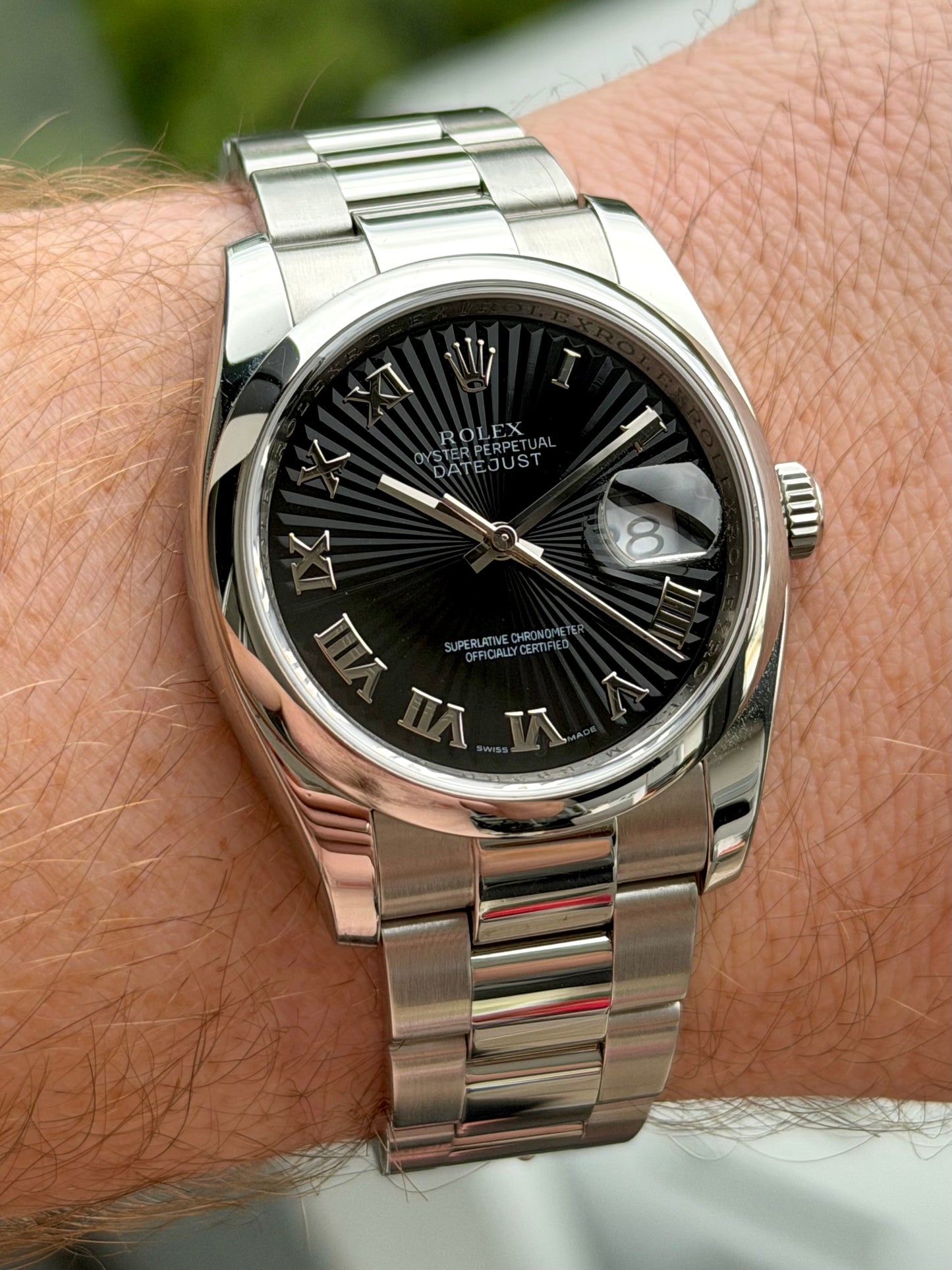 Rolex Datejust Black Sunbeam Dial 116200