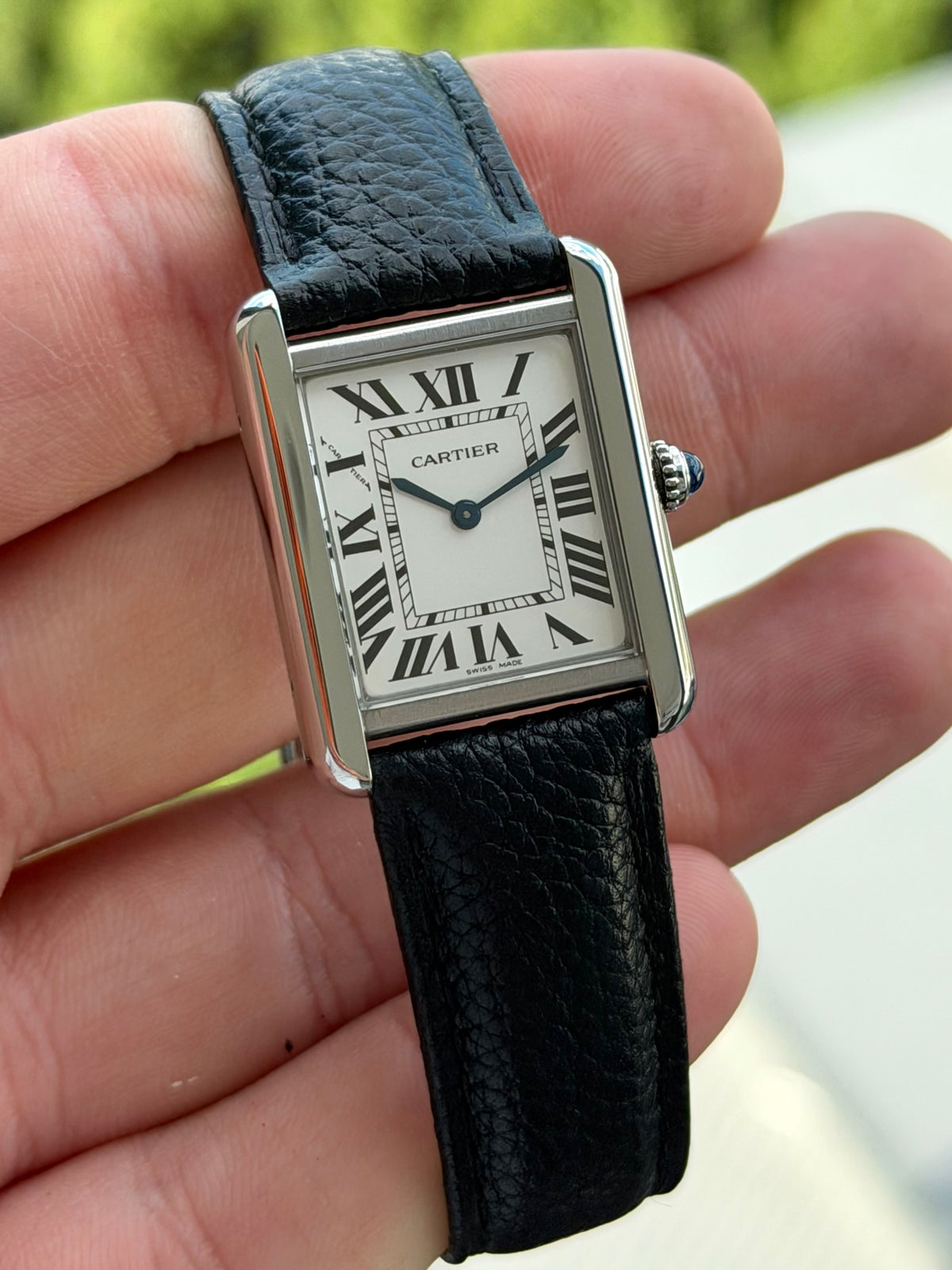 Cartier Tank Solo on Leather with Papers