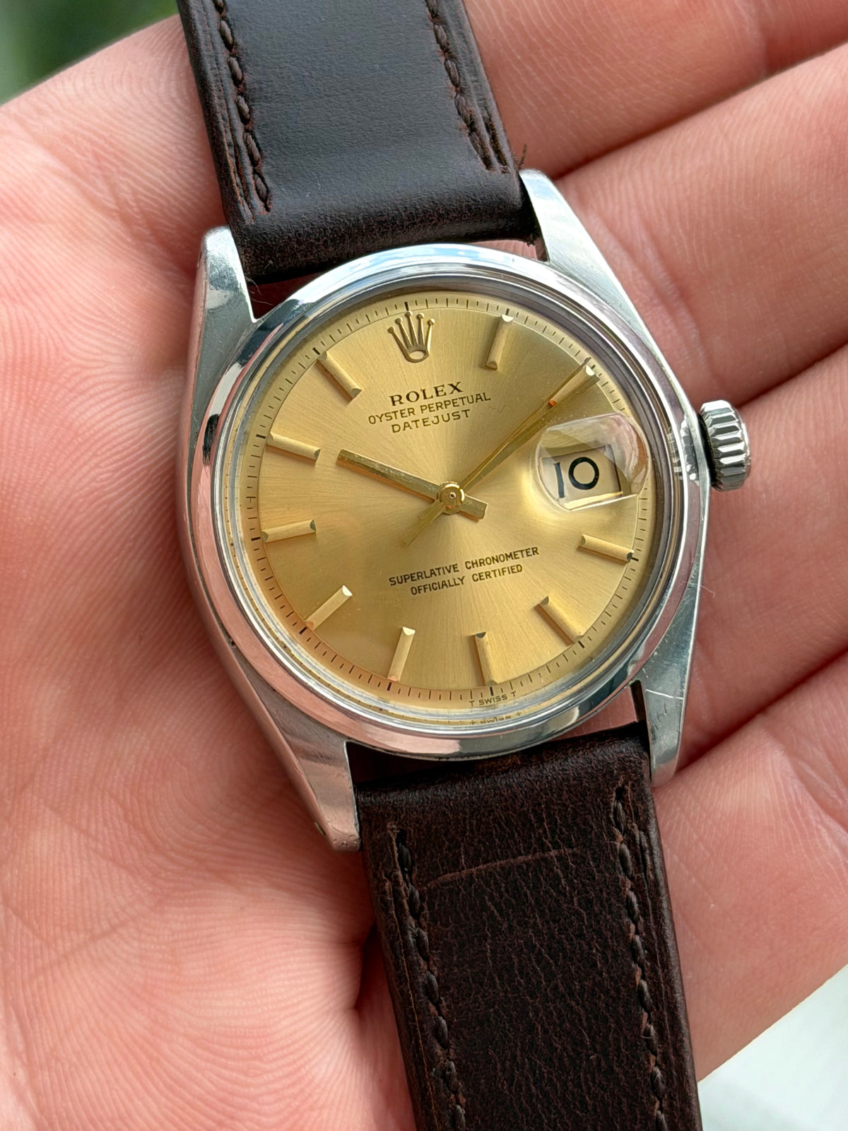 Rolex Datejust 1600 Gold Dial 1973