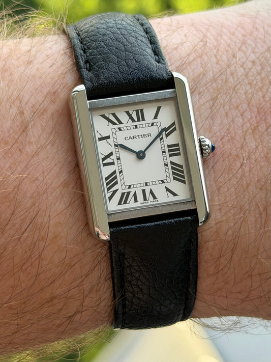 Cartier Tank Solo on Leather with Papers
