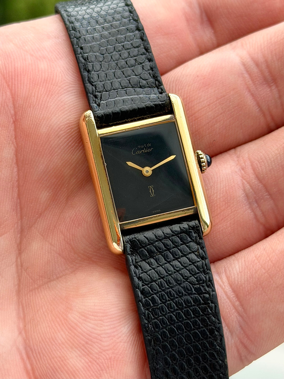 Cartier Tank Black Dial Manual Wind