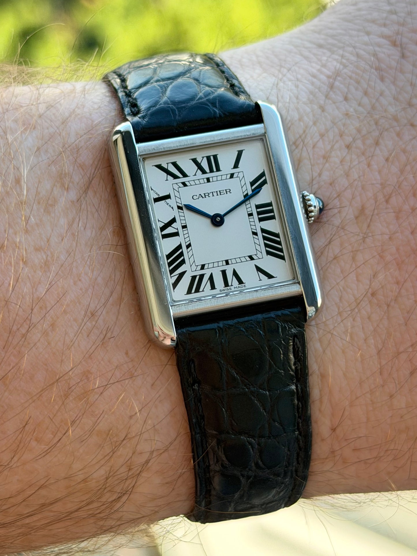 Cartier Tank Solo on Leather with Papers