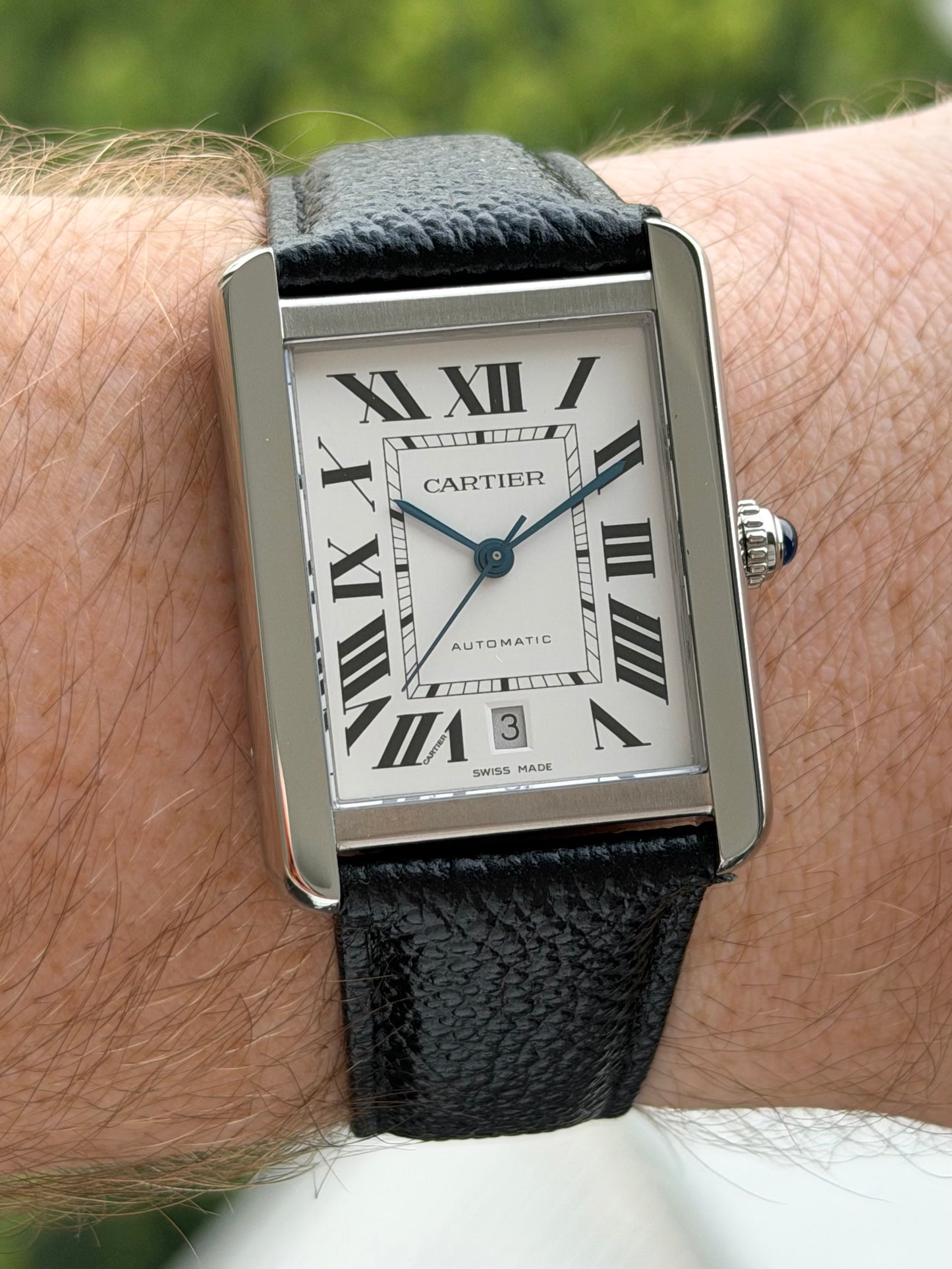 Cartier Tank Solo XL on Leather with Papers W5200027