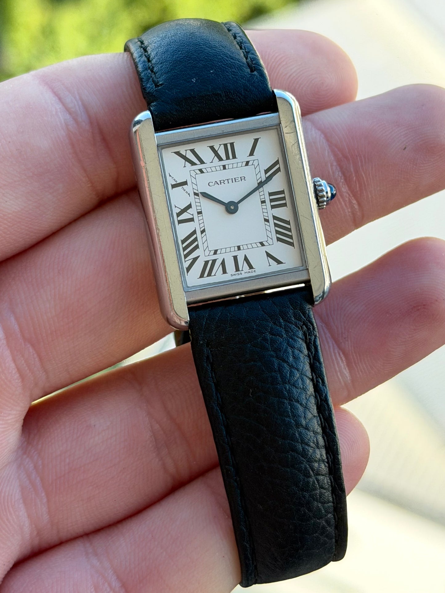 Cartier Tank Solo Mid Size on Leather