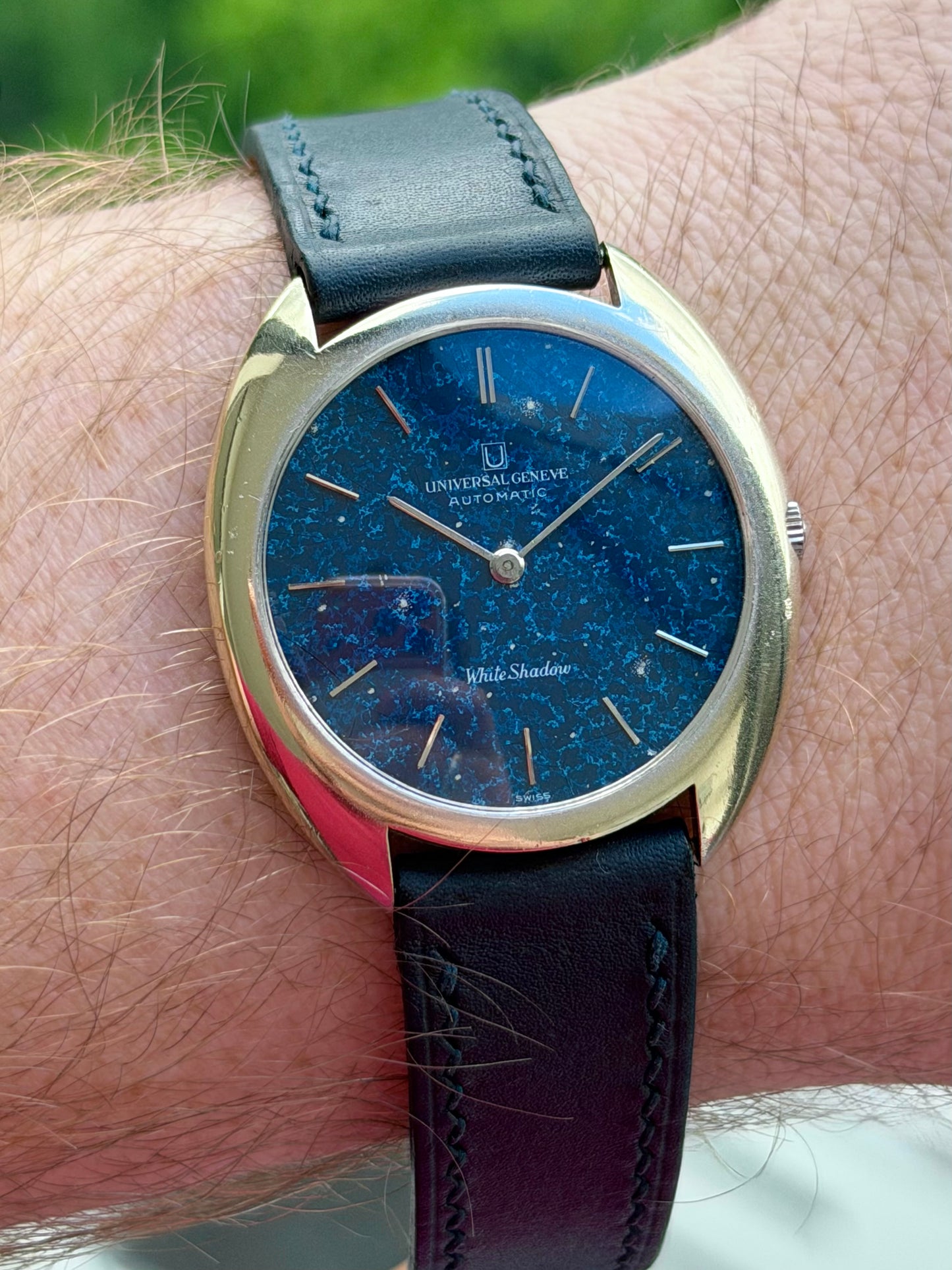 Universal Geneve White Shadow “Star Dust” Dial 1970s