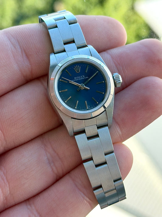 Rolex Oyster Perpetual Ladies Blue Dial 1997