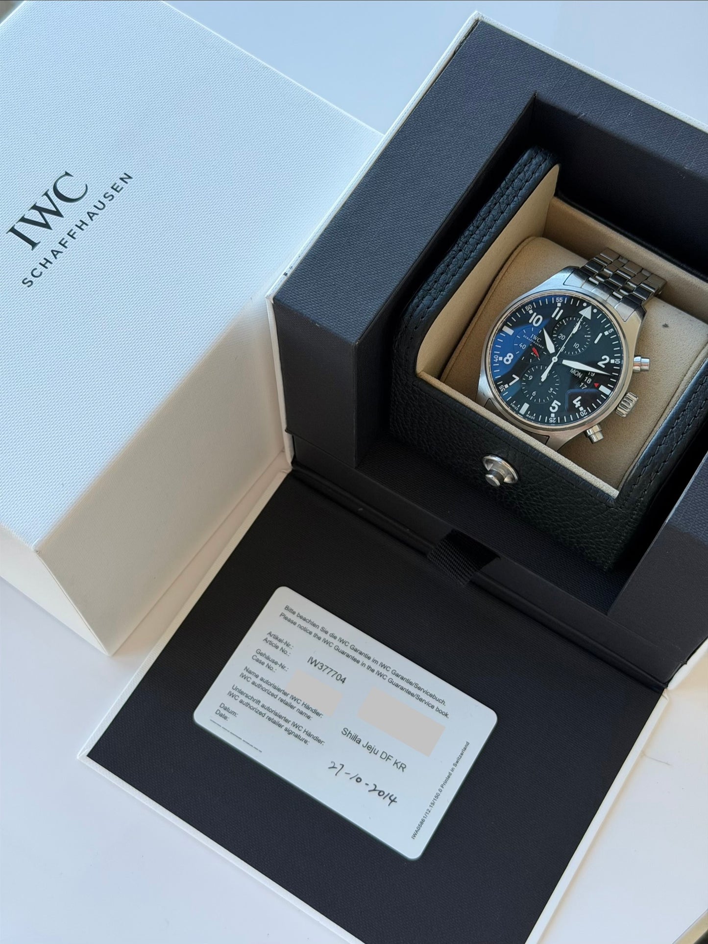 IWC Black Dial Chrono Full Set 2014 IW377704