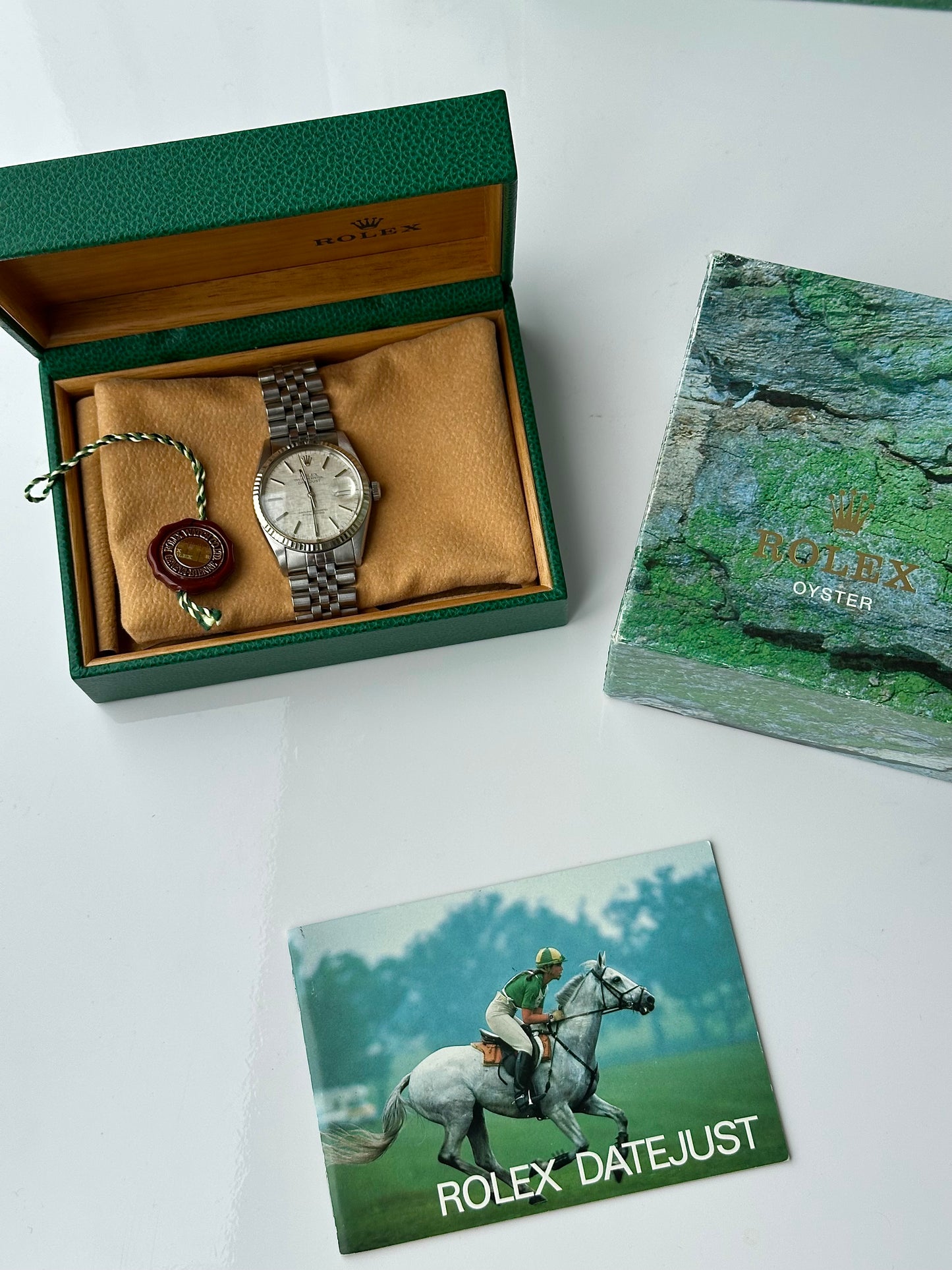 Rolex Datejust Grey Linen Dial 16014 1979 with Box