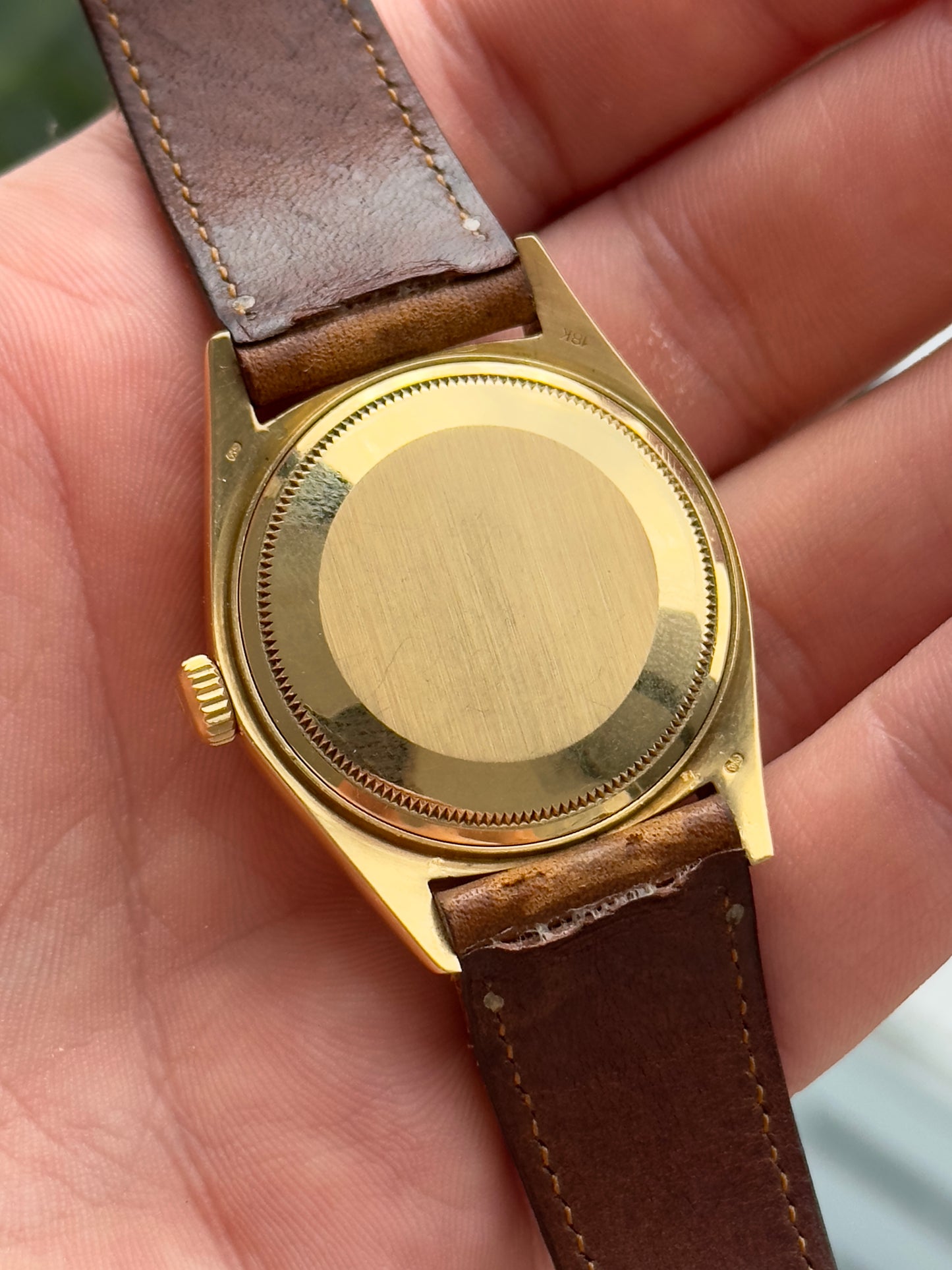 Rolex Day Date 18038 Gold Roman Numeral Minute Track Dial