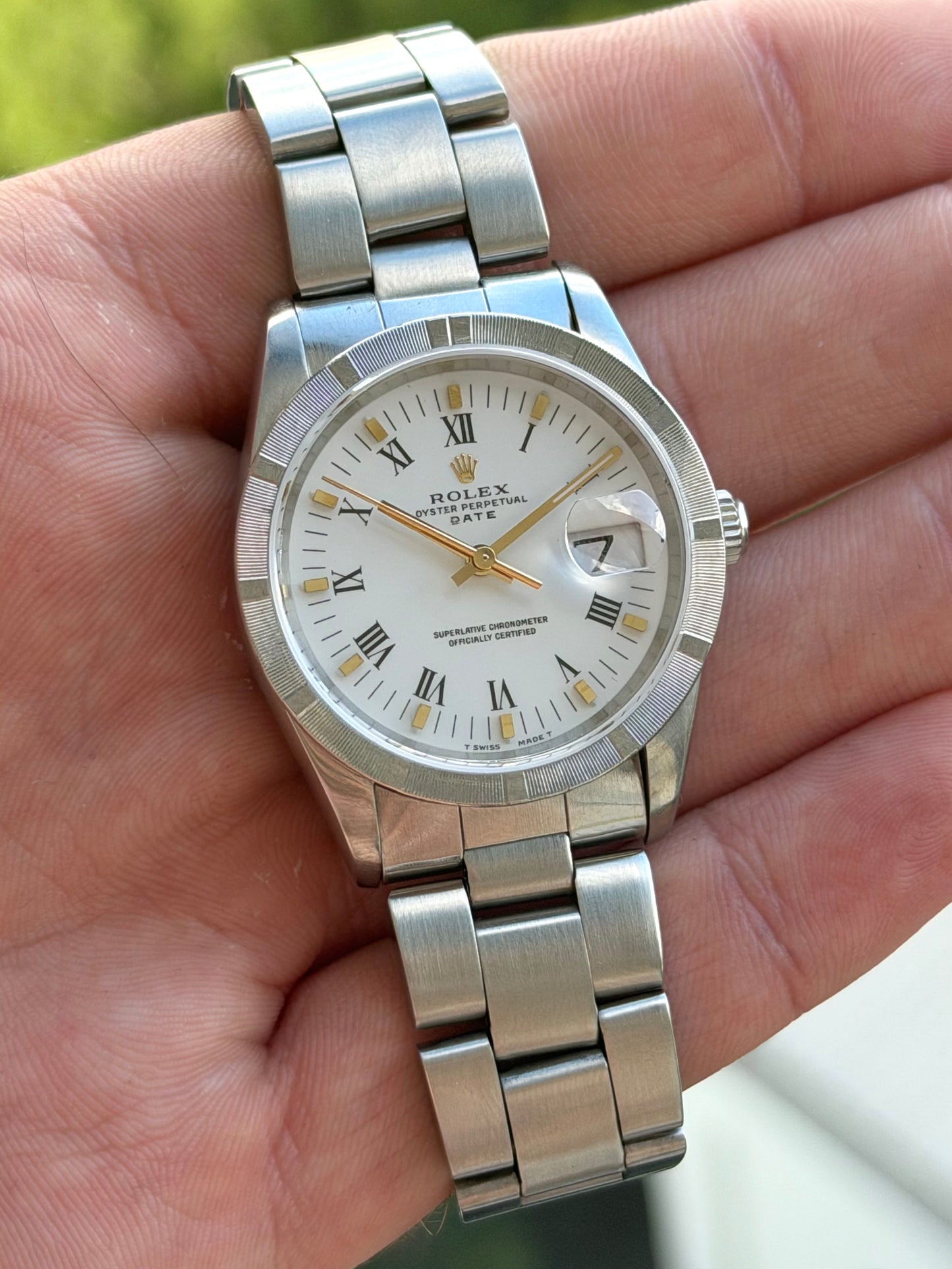 Rolex Oyster Perpetual Date White Dial 15210 1994