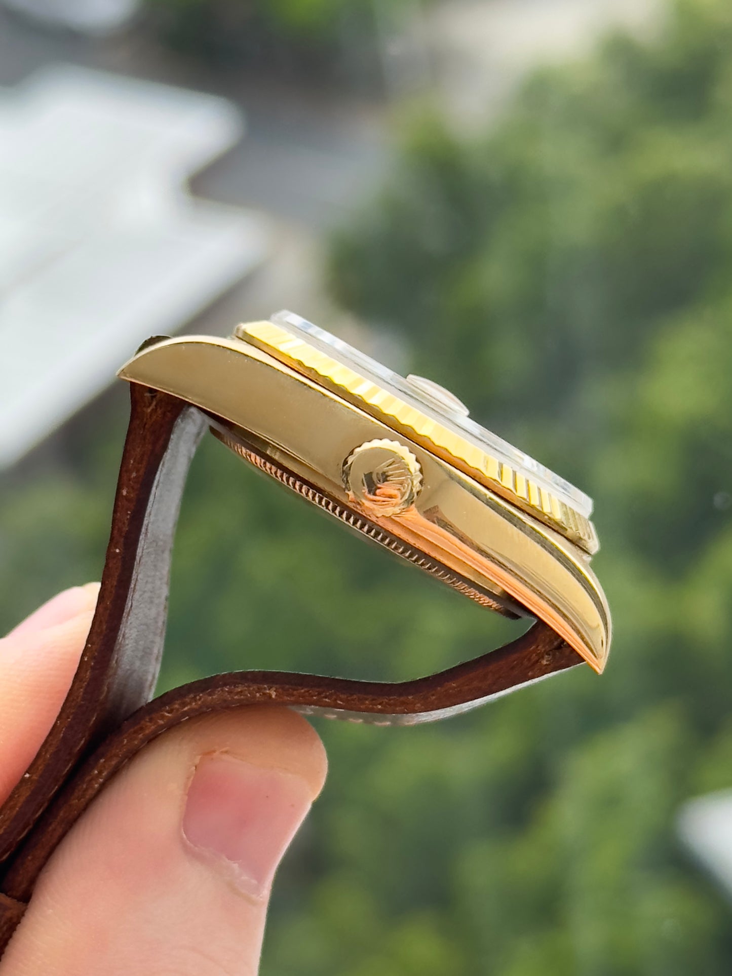 Rolex Day Date 18038 Gold Roman Numeral Minute Track Dial