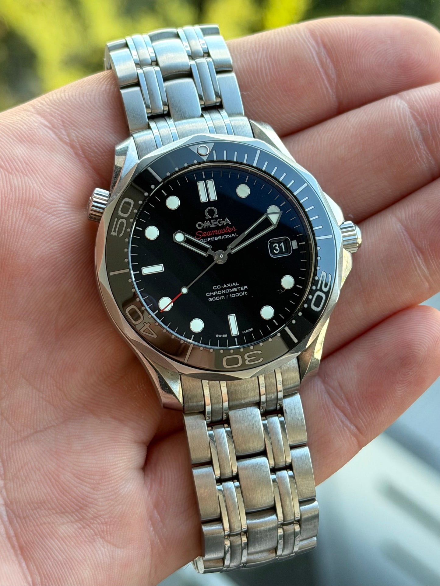 Omega Seamaster 300 Black Dial Ceramic Co Axial with Papers