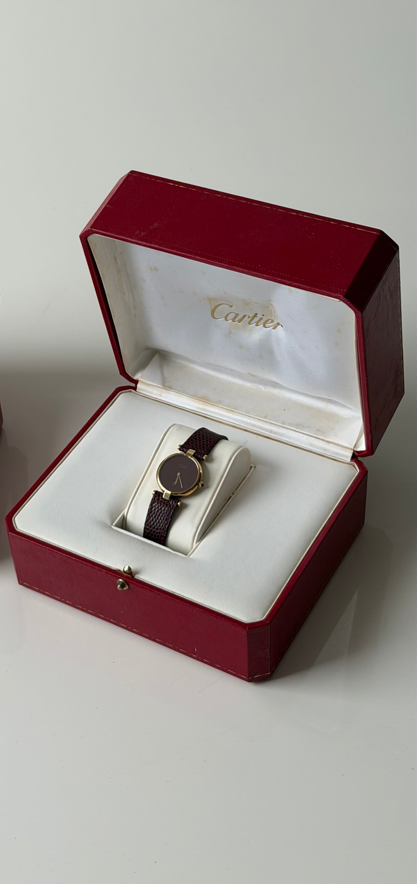 Cartier Vendome Vermeil Burgundy Dial Ladies