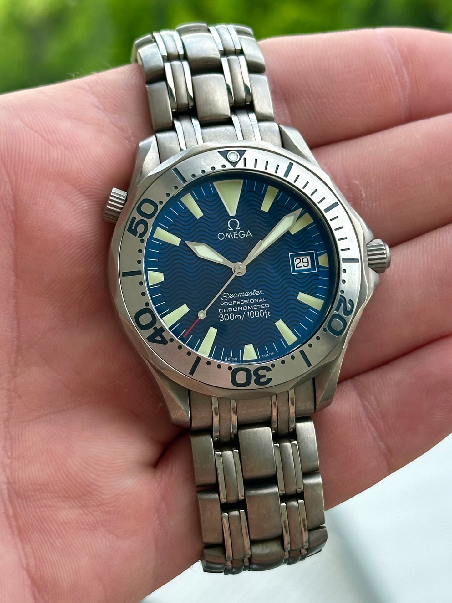 Omega Seamaster Titanium Electric Blue 41mm Automatic 2231.80 with Service Papers