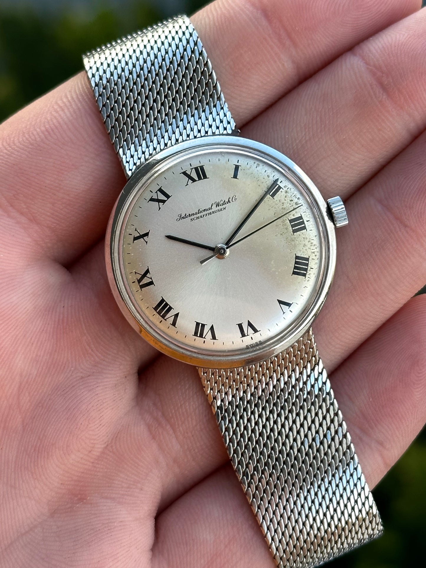 IWC Roman Numeral Dial on mesh Bracelet