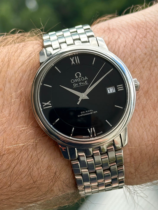 Omega De Ville Prestige Black Dial with Papers 424.10.37.20.01.001